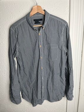 French Connection Navy & White Gingham Button-Down Shirt
